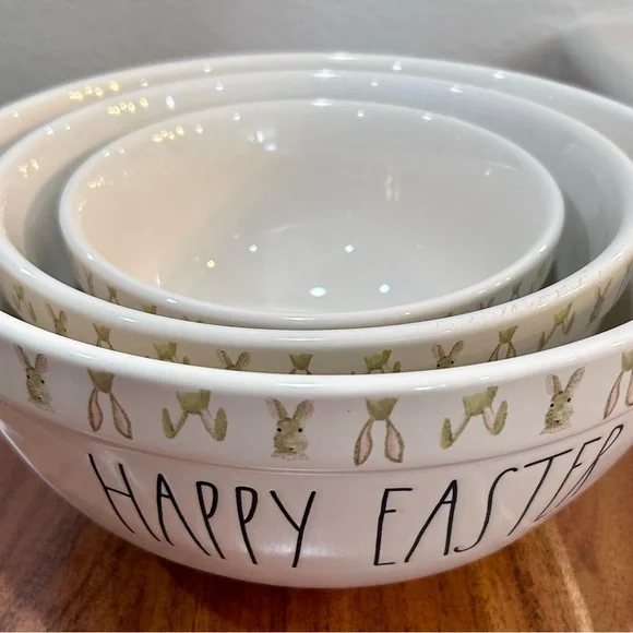 Rae Dunn set of 3 ceramic Easter mixing bowls Happy Easter, Hip Hop, Easter Eggs - Picture 2 of 16